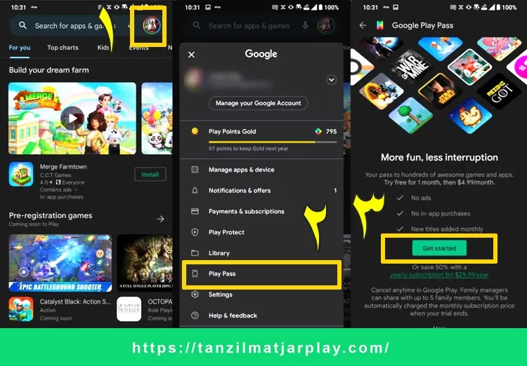 خطوات التسجيل في خدمة قوقل بلاي باس